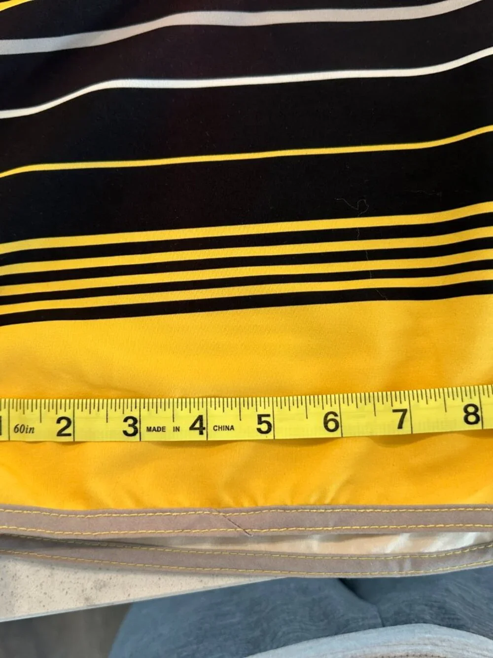 Ocean Bay Board Shorts Men’s Size M yellow and black with white stripes